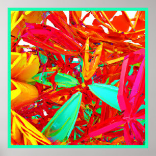 Abstract patroon voor levendige kleuren poster