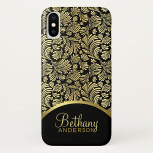Abstract patroon voor vrouwelijke Faux Gold Metall iPhone X Hoesje