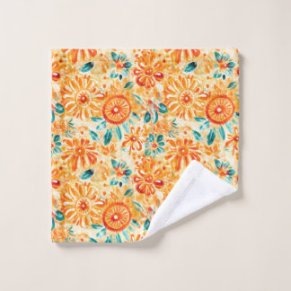 Abstract Patroon Zonnig Sinaasappel Douchegordijn Bad Handdoek