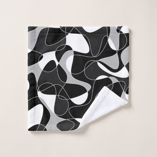 Abstract patroon - zwart en grijs. bad handdoek (Wasdoekje)