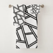 Abstract patroon - zwart-wit bad handdoek (Insitu)
