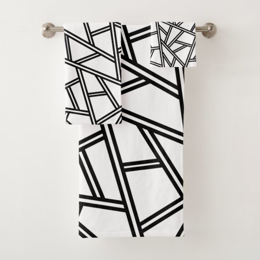 Abstract patroon - zwart-wit bad handdoek (Insitu)