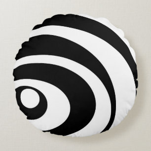 Abstract patroon - zwart-wit. rond kussen