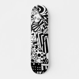 Abstract patroon zwart-wit skateboard