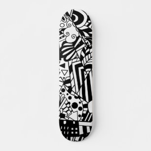 Abstract patroon zwart-wit skateboard