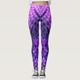 Abstract Patroonblauw en Paarse Ombre Leggings
