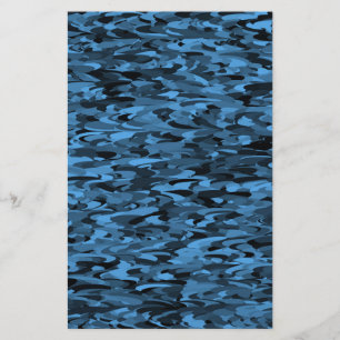 Abstract patroonblauw zwart briefpapier