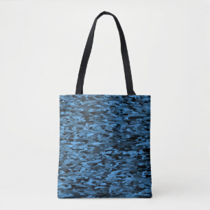 Abstract patroonblauw zwart draagtas