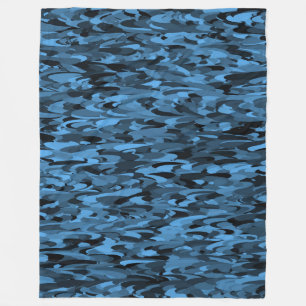 Abstract patroonblauw zwart fleece deken