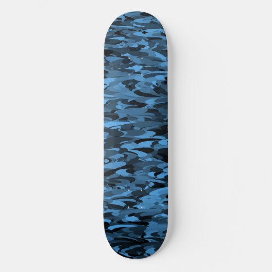 Abstract patroonblauw zwart skateboard (Voorkant)