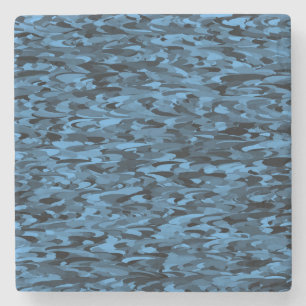 Abstract patroonblauw zwart stenen onderzetter