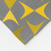 Abstract patroongeel en grijs fleece deken (Hoek)