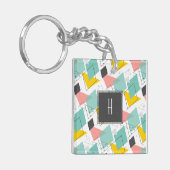 Abstract Patroonmonogram van 90 kleuren Foto Sleutelhanger (Voorkant Links)