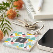 Abstract Patroonmonogram van 90 kleuren Foto Sleutelhanger (Voorkant Rechts)