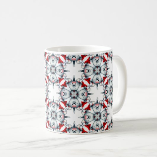 Abstract patroonontwerp rood koffiemok (Voorkant rechts)