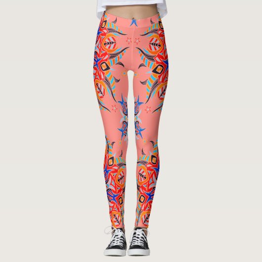 Abstract patroonontwerp ( zalm ) leggings (Voorkant)