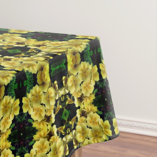 Abstract patroonpatroon Gele primrose Spring Flowe Tafelkleed (Voorbeeld)
