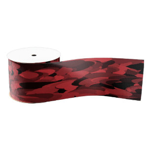 Abstract patroonrood zwart grosgrain lint