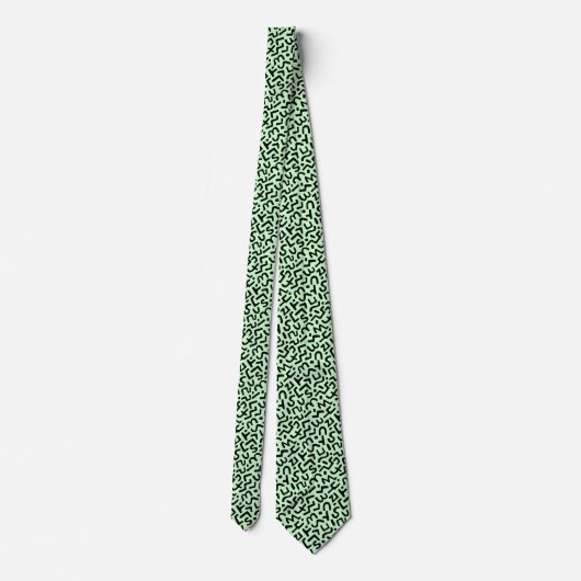 Abstract Pattern 170822 - Zwart op Ghost Green Stropdas (Achterkant)