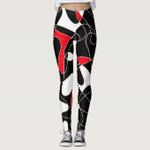 Abstract pattern - red, black and white. leggings (Voorkant)