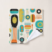 Abstract Pattern Vibrant Mid Century Modern Name  (Gant de toilette)