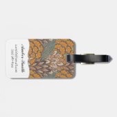 Abstract Peacock Feather Pattern Bagagelabel (Achterkant horizontaal)