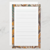 Abstract Peacock Feather Pattern Briefpapier (Voorkant / Achterkant)