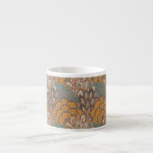Abstract Peacock Feather Pattern Espresso Kop (Voorkant)