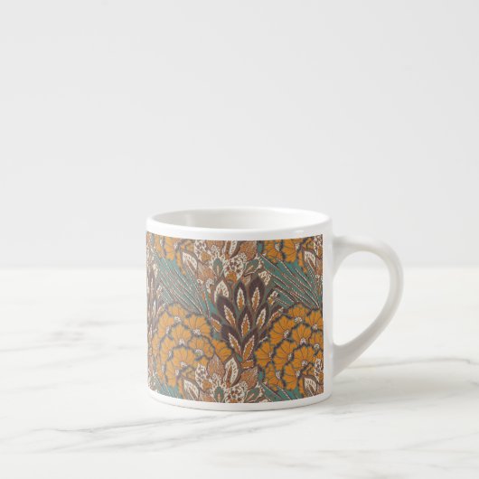Abstract Peacock Feather Pattern Espresso Kop (Rechts)