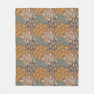 Abstract Peacock Feather Pattern Fleece Deken