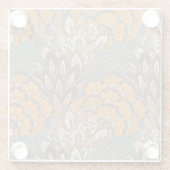 Abstract Peacock Feather Pattern Glazen Onderzetter (Achterkant)