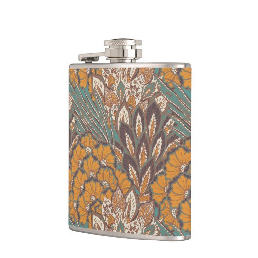 Abstract Peacock Feather Pattern Heupfles (Links)