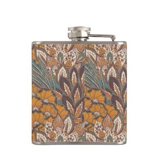 Abstract Peacock Feather Pattern Heupfles (Achterkant)