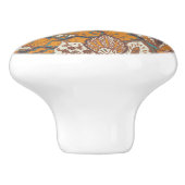 Abstract Peacock Feather Pattern Keramische Knop (Zijkant)