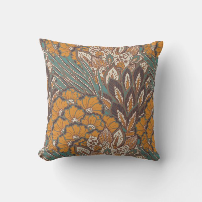 Abstract Peacock Feather Pattern Kussen (Voorkant)