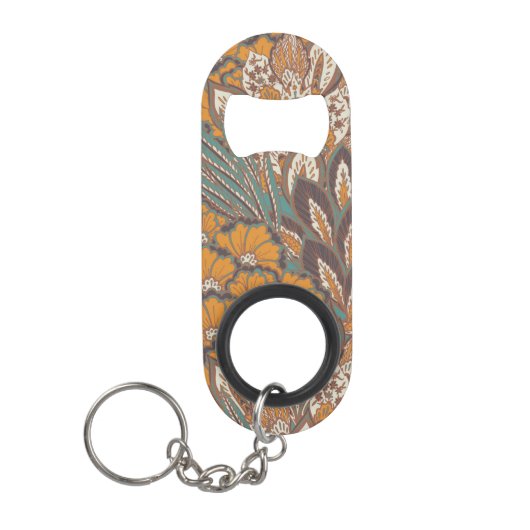 Abstract Peacock Feather Pattern Mini Flessenopener (Voorkant)