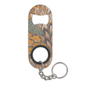 Abstract Peacock Feather Pattern Mini Flessenopener (Achterkant)