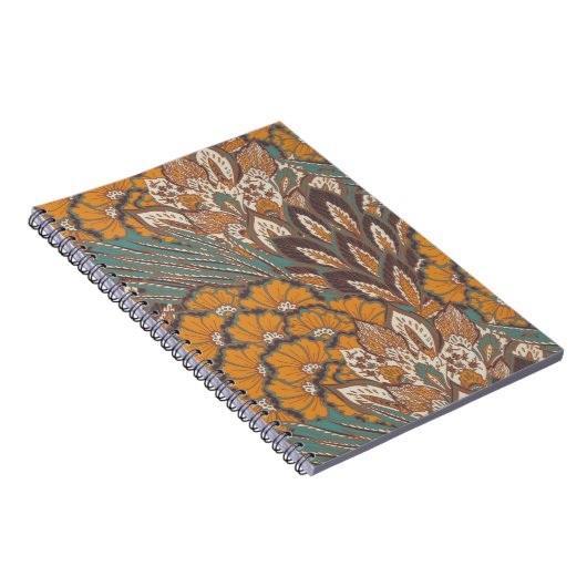 Abstract Peacock Feather Pattern Notitieboek (Rechterzijde)