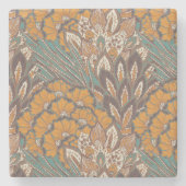 Abstract Peacock Feather Pattern Stenen Onderzetter (Voorkant)