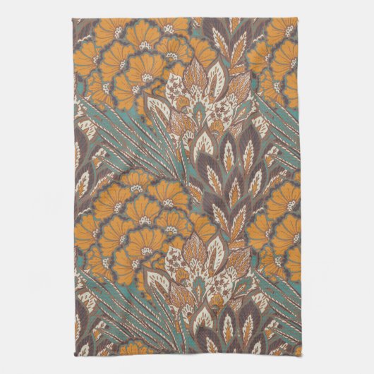 Abstract Peacock Feather Pattern Theedoek (Verticaal)