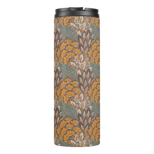 Abstract Peacock Feather Pattern Thermosbeker (Achterkant)