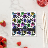 Abstract Peacock Feathers Pattern Napkins Servetten (Insitu)