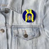 Abstract Peacock Head Ronde Button 5,7 Cm (In situ)