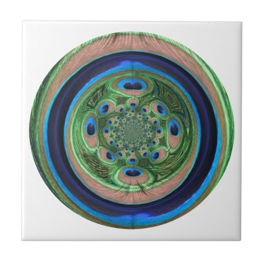 Abstract Peacock Tegeltje (Voorkant)