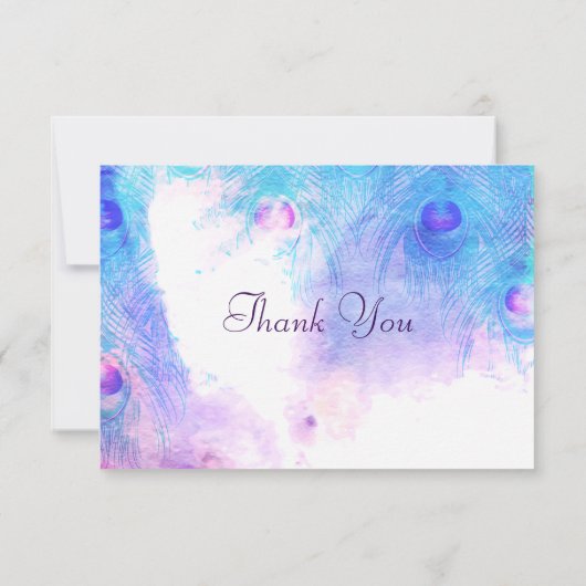 Abstract Peacock, Waterverf Bedankt kaarten (Achterkant)