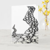 Abstract Pen Angled Cliffs Rocks Drawing Card Kaart (Gele Bloem)