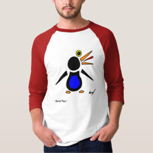 Abstract Penguin Heren Raglan T-Shirt