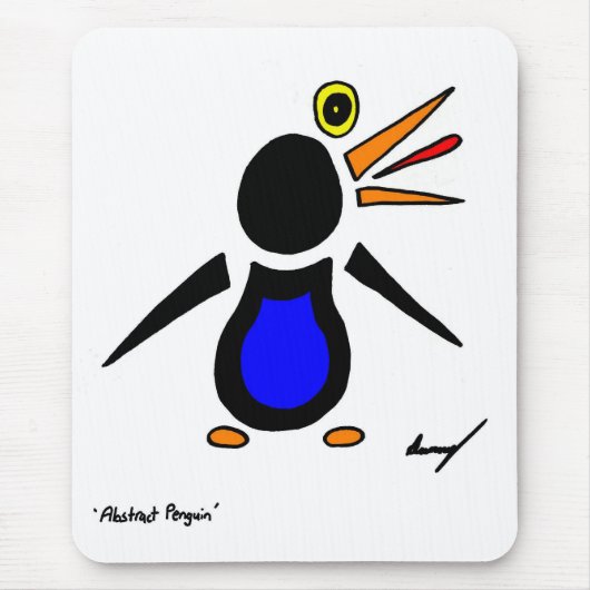 Abstract Penguin Mousepad Muismat (Voorkant)