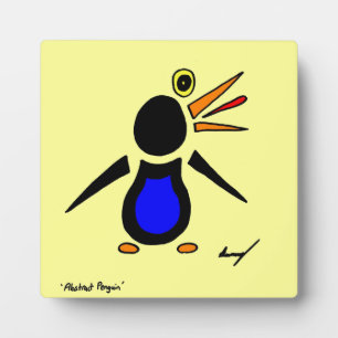 Abstract Penguin Plaque - Geel Fotoplaat