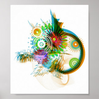 Abstract penseelontwerp poster